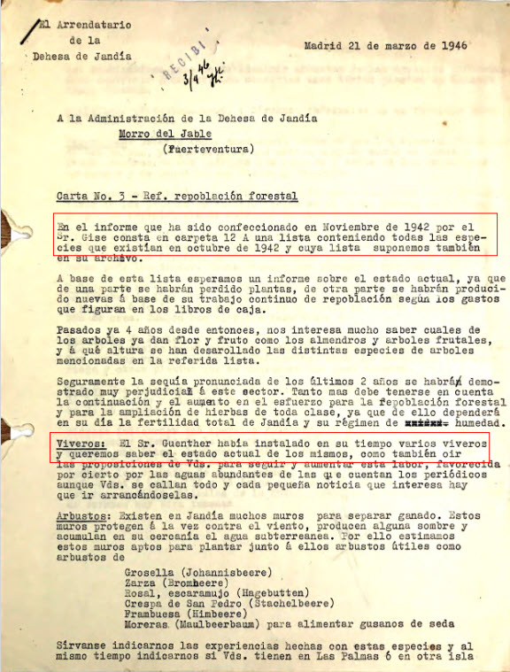Cartas n&ordm;s 3,4,6 y 11 - Solicitudes de informaci&oacute;n de situaci&oacute;n y presupuestos,  fechadas el 21 y 22 marzo de 1946