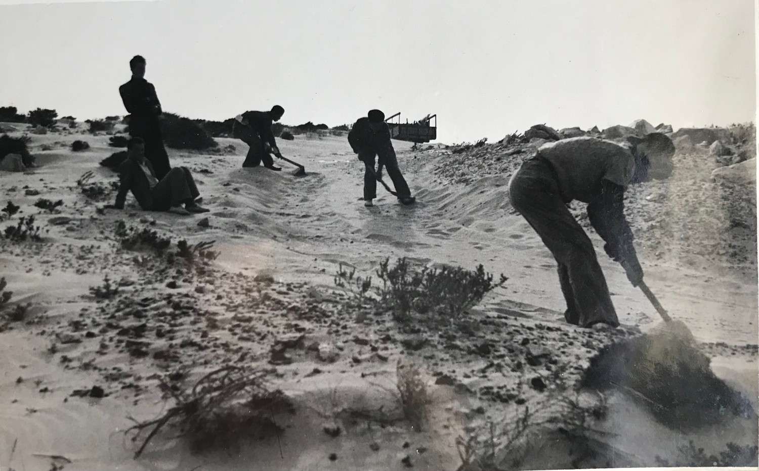 Trabajos de construcción de la carretera en El Jable